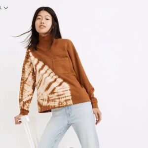 Madewell Tie-Dye (Re)sourced Cotton Mockneck Pocket Sweatshirt